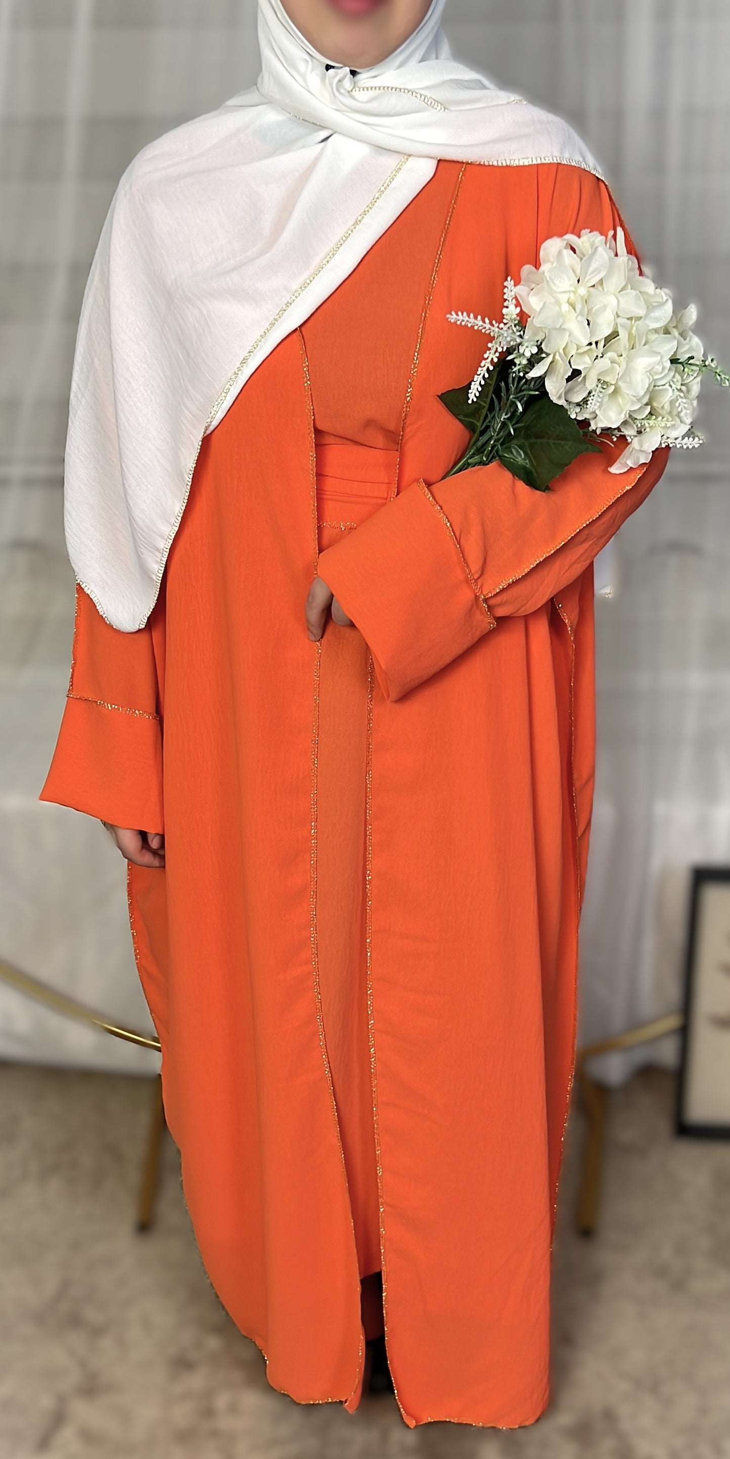 ABAYA SET 3-TEILIG JAZZ (SAMIRA) Orange