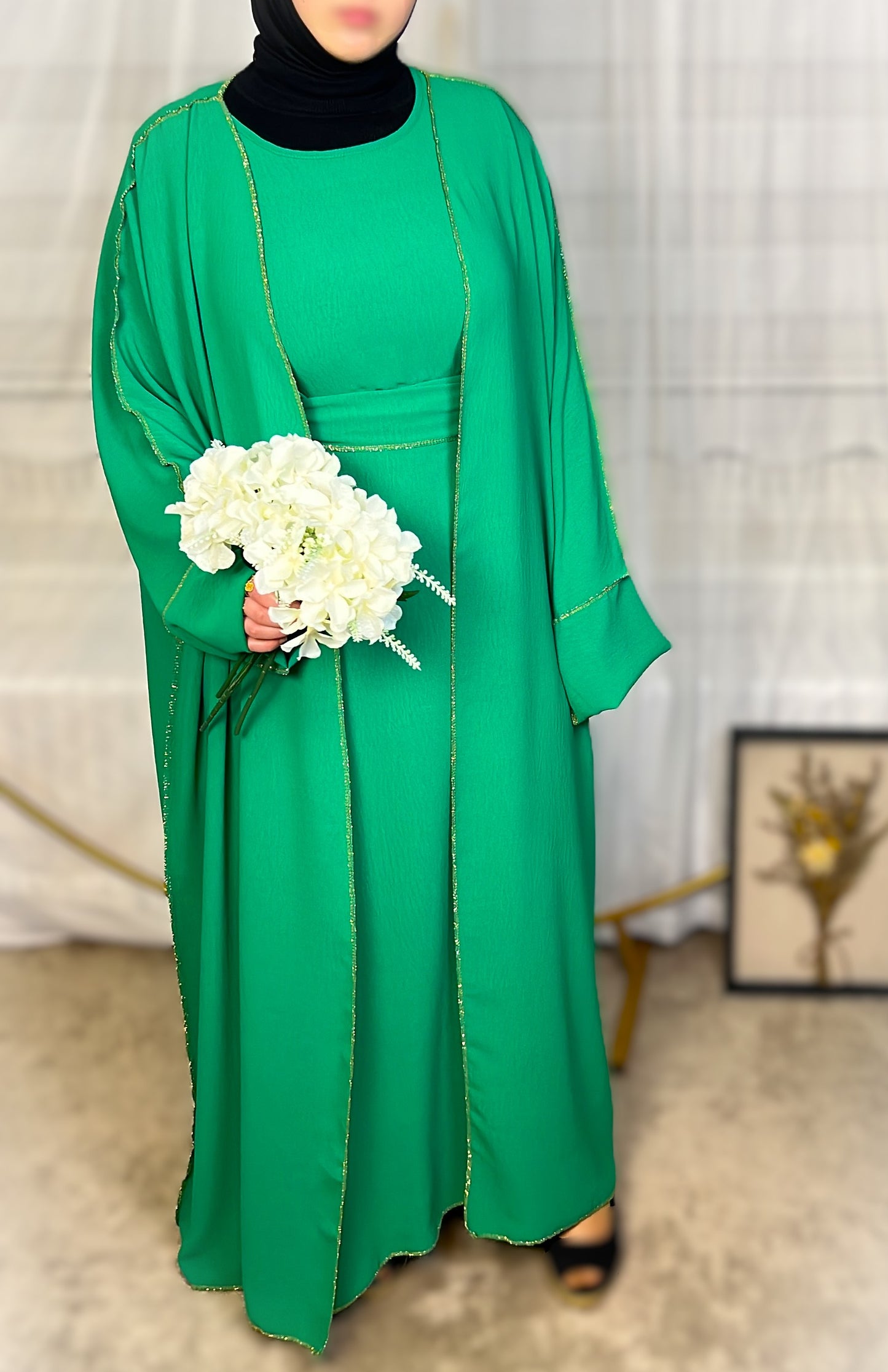 ABAYA SET 3-TEILIG JAZZ (SAMIRA) Knallgrün