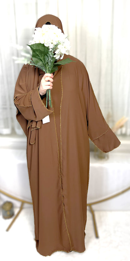 ABAYA SET 3-TEILIG MEDINA-SEIDEN-STIL (AISCHA)