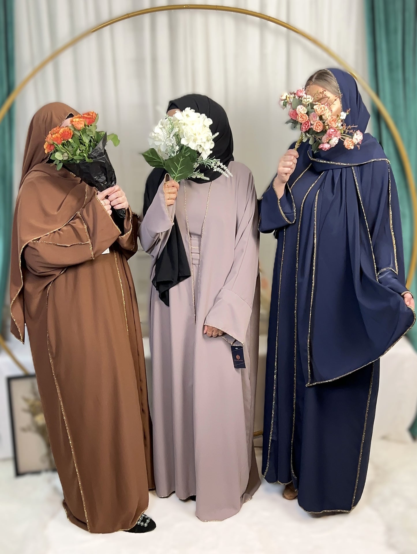 ABAYA SET 3-TEILIG MEDINA-SEIDEN-STIL (AISCHA)