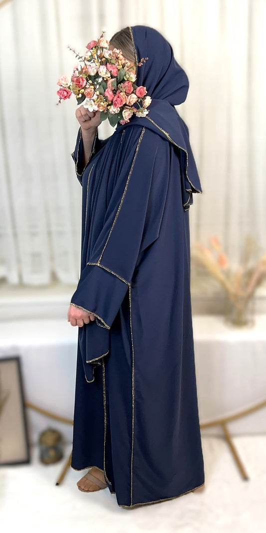 ABAYA SET 3-TEILIG MEDINA-SEIDEN-STIL (AISCHA)