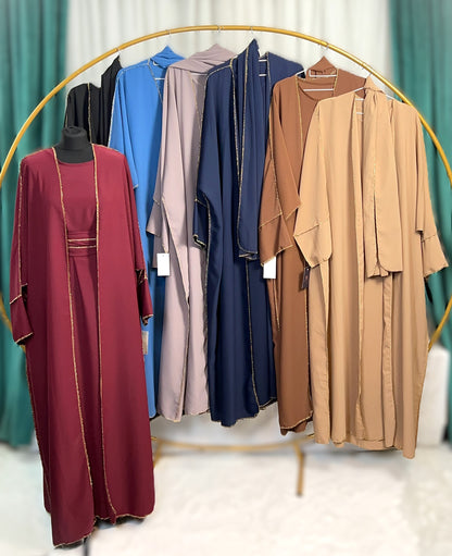 ABAYA SET 3-TEILIG MEDINA-SEIDEN-STIL (AISCHA)