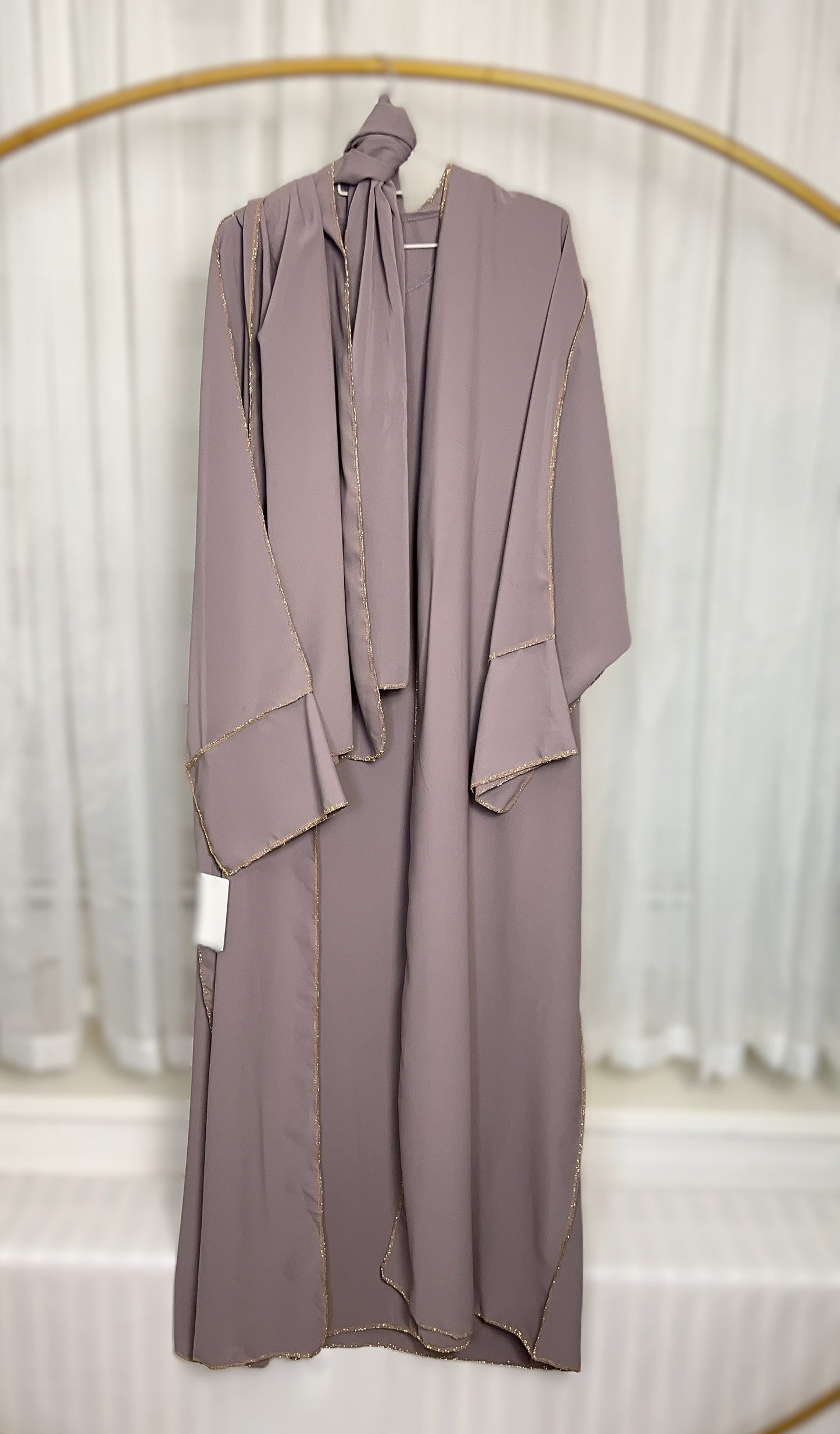 ABAYA SET 3-TEILIG MEDINA-SEIDEN-STIL (AISCHA)