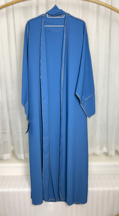 ABAYA SET 3-TEILIG MEDINA-SEIDEN-STIL (AISCHA)