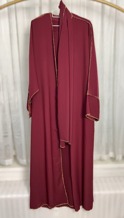 ABAYA SET 3-TEILIG MEDINA-SEIDEN-STIL (AISCHA)