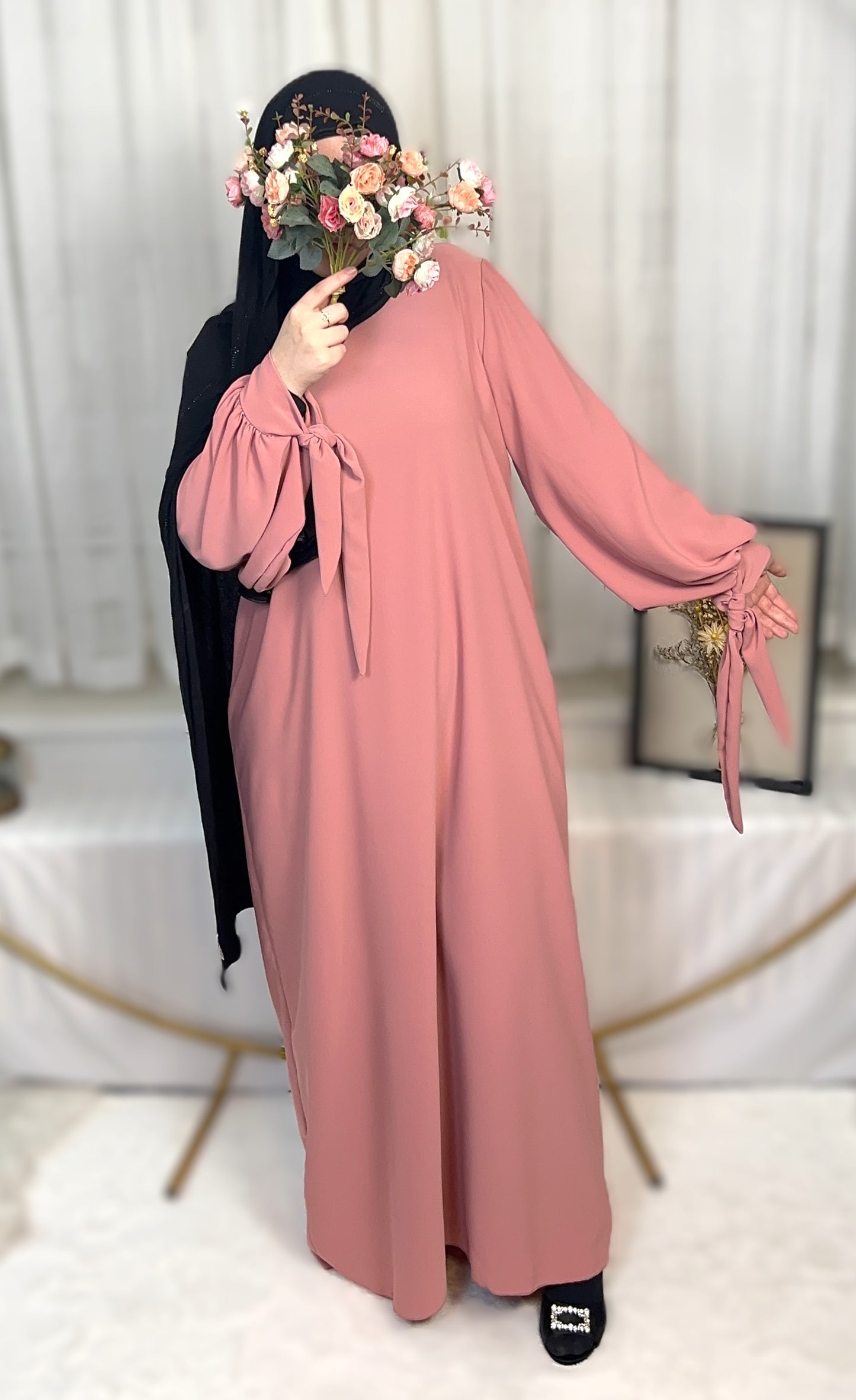 ABAYA KLEID SCHLEIFE MEDINA-SEIDEN-STIL (SALMA)