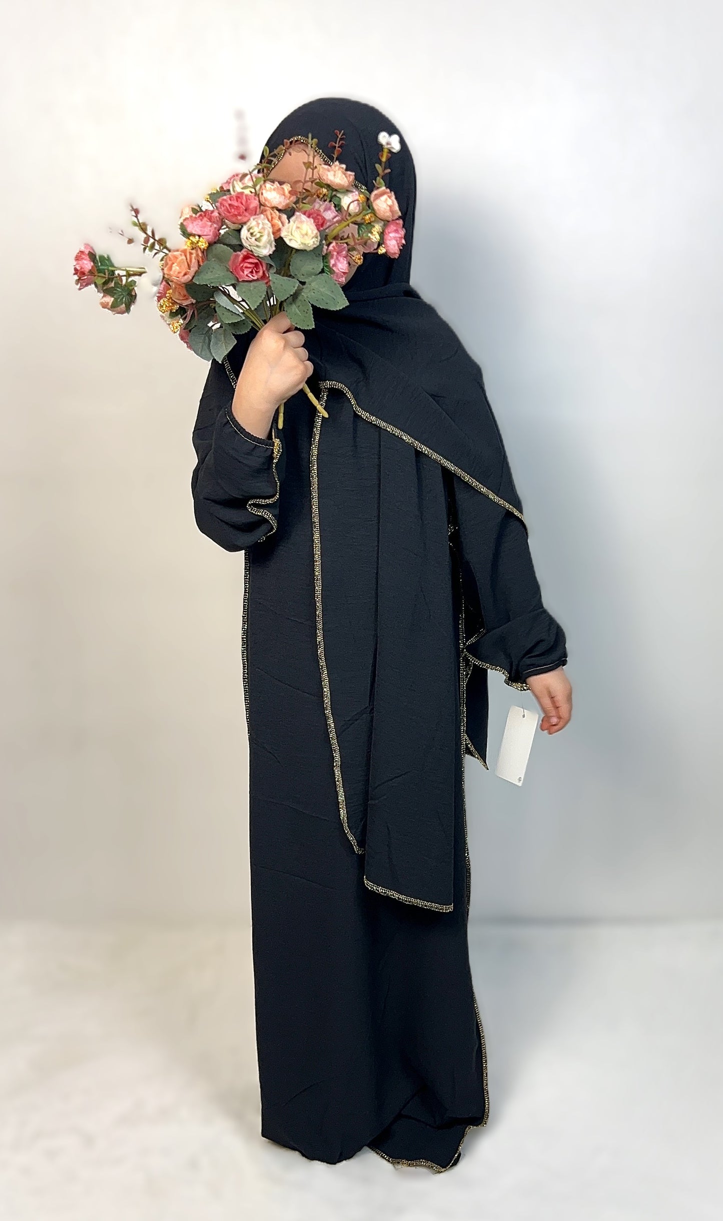 KINDER ABAYA MIT INTEGRIERTEM SCHAL (verfügbar in verschiedenen Farben)