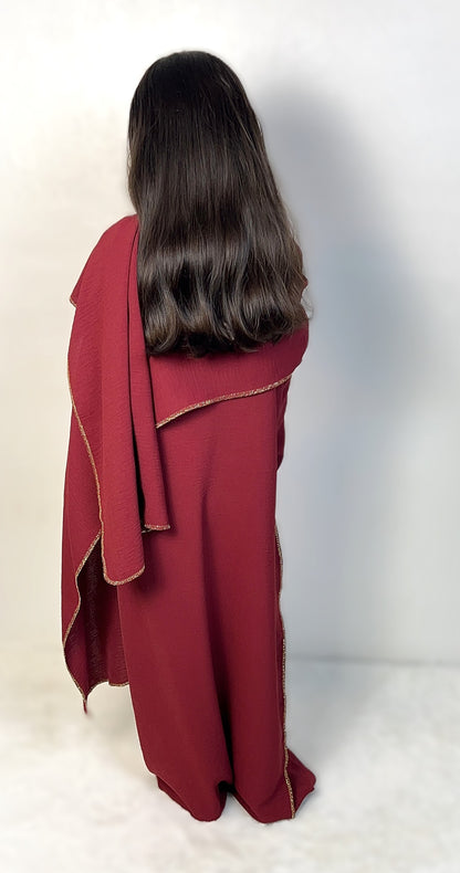 KINDER ABAYA MIT INTEGRIERTEM SCHAL (verfügbar in verschiedenen Farben)
