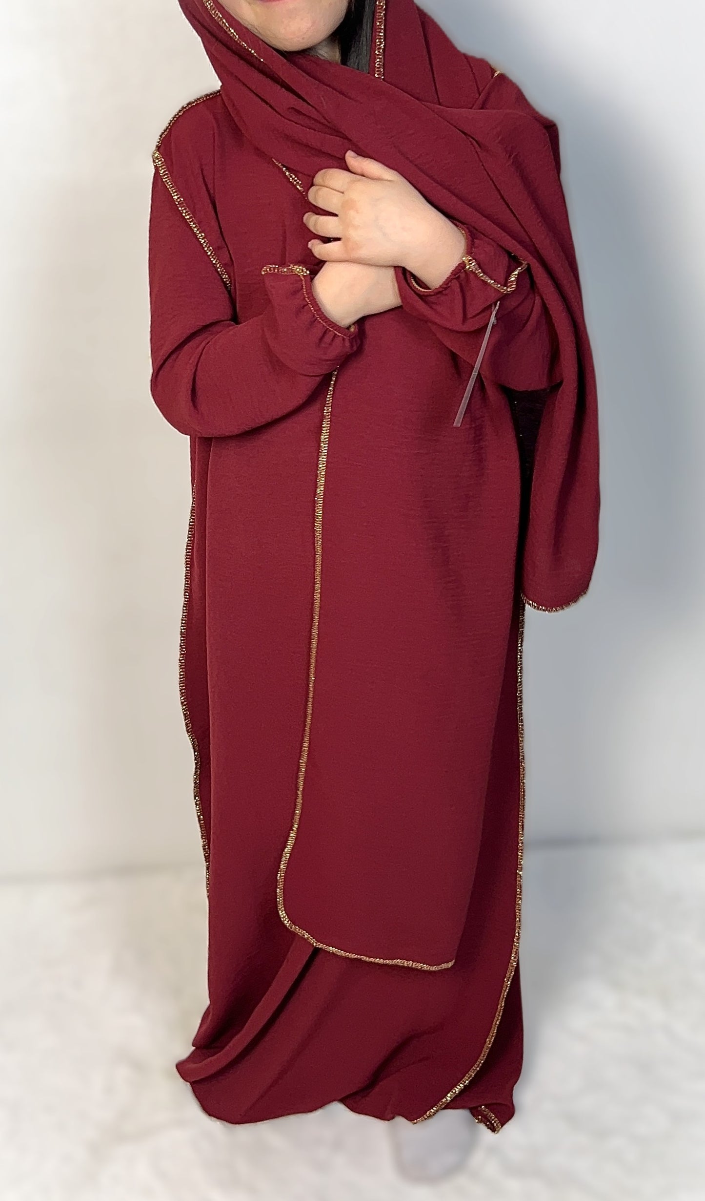 KINDER ABAYA MIT INTEGRIERTEM SCHAL (verfügbar in verschiedenen Farben)
