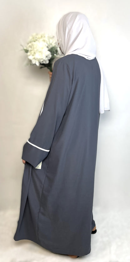 ZWEITEILIGE ABAYA MEDINA-SEIDEN-STIL (SAHRA)