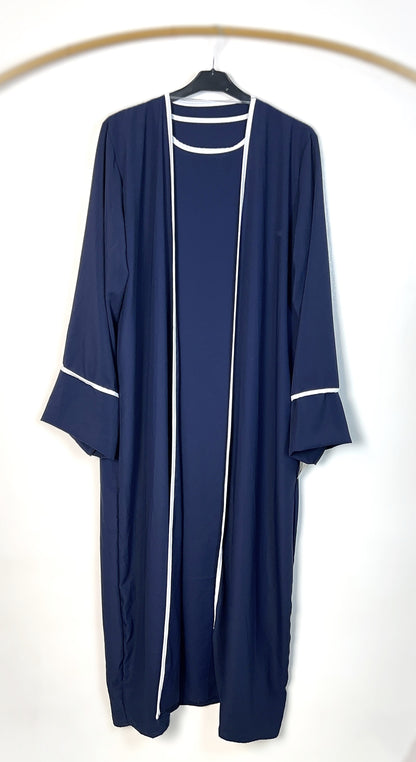 ZWEITEILIGE ABAYA MEDINA-SEIDEN-STIL (SAHRA)