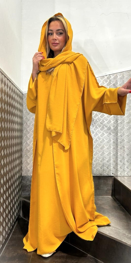 ABAYA SET 3-TEILIG JAZZ (SAMIRA) Senfgelb