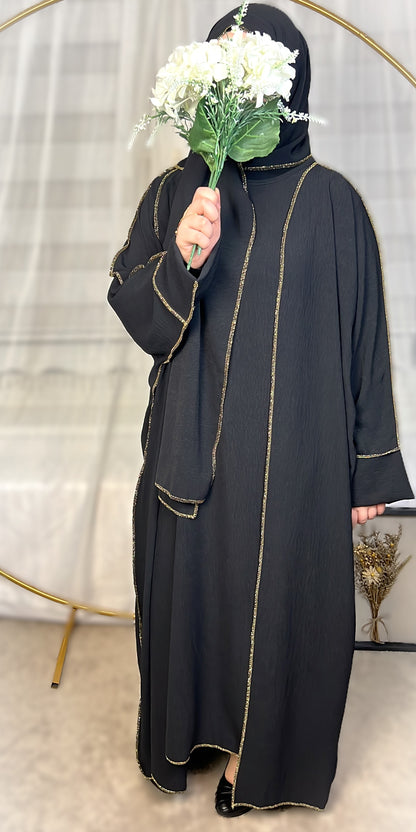 ABAYA SET 3-TEILIG JAZZ (SAMIRA) Schwarz