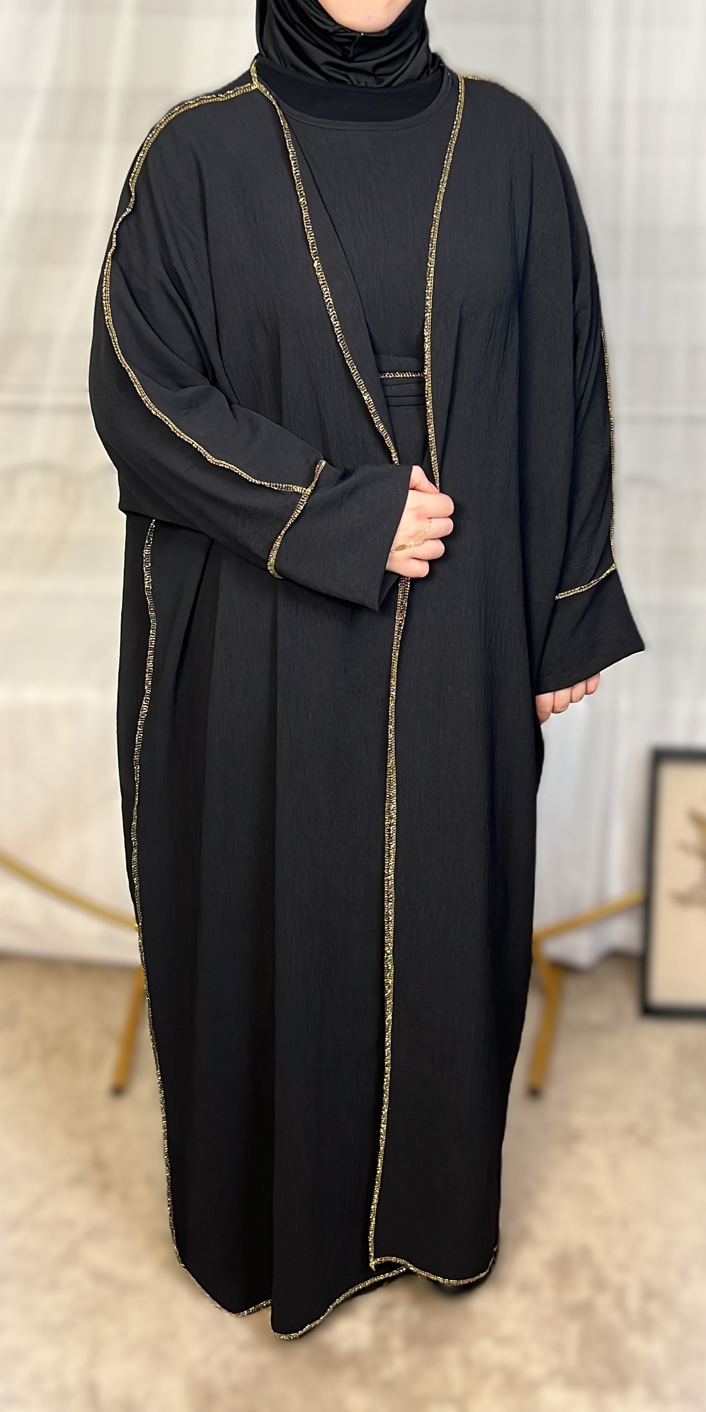 ABAYA SET 3-TEILIG JAZZ (SAMIRA) Schwarz