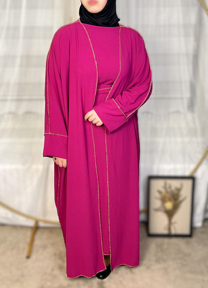 ABAYA SET 3-TEILIG JAZZ (SAMIRA) Magenta
