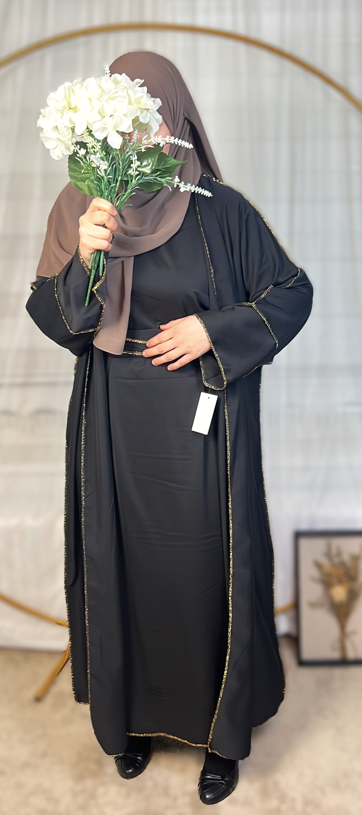 ABAYA SET 3-TEILIG MEDINA-SEIDEN-STIL (AISCHA)
