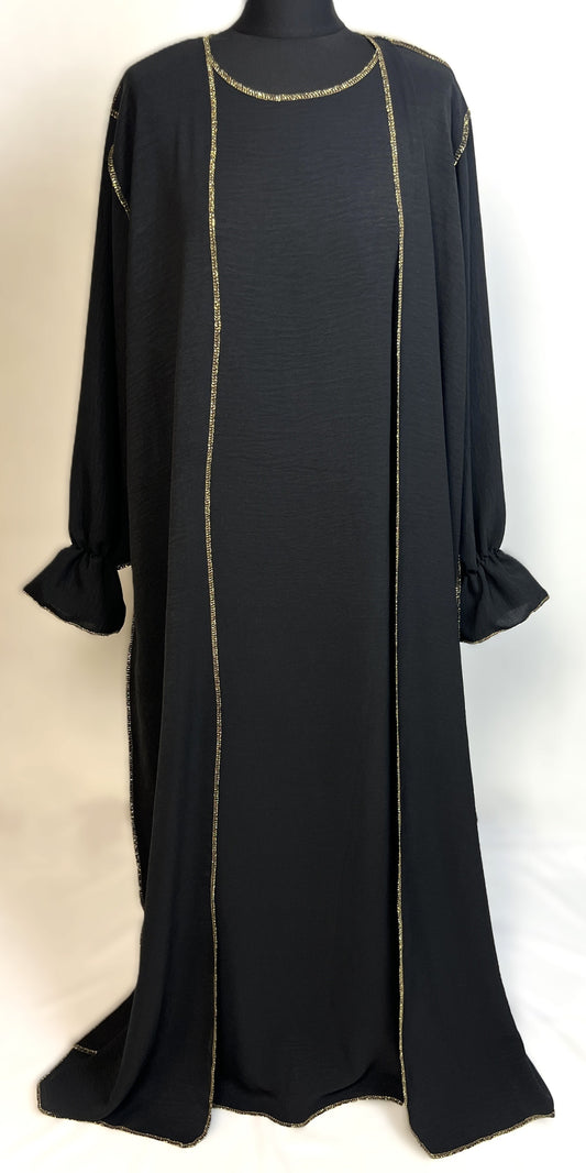 ZWEITEILIGES ABAYA SET JAZZ (ASSIA) Schwarz